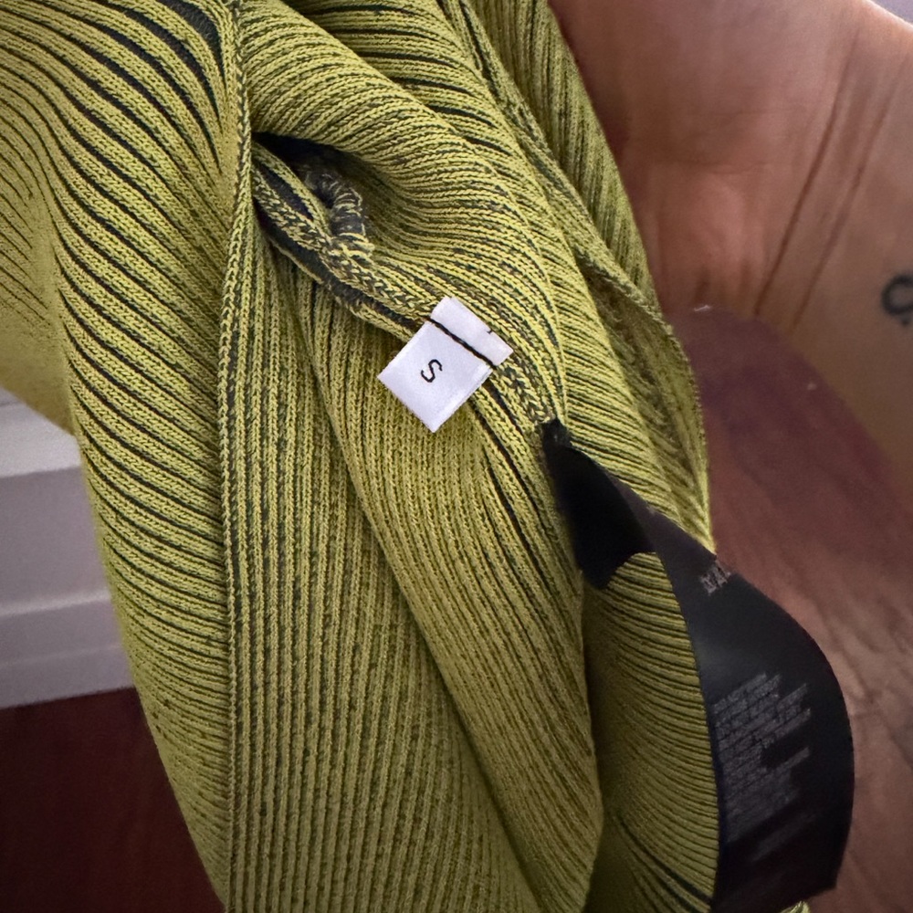 Green Ribbed Knit Mini Dress - Picture 6 of 7
